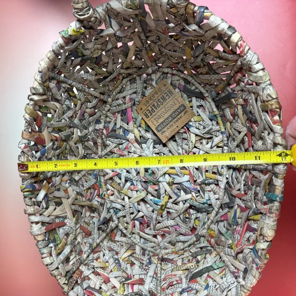 Trader Joe's Recycled Newspaper Hand Woven Basket